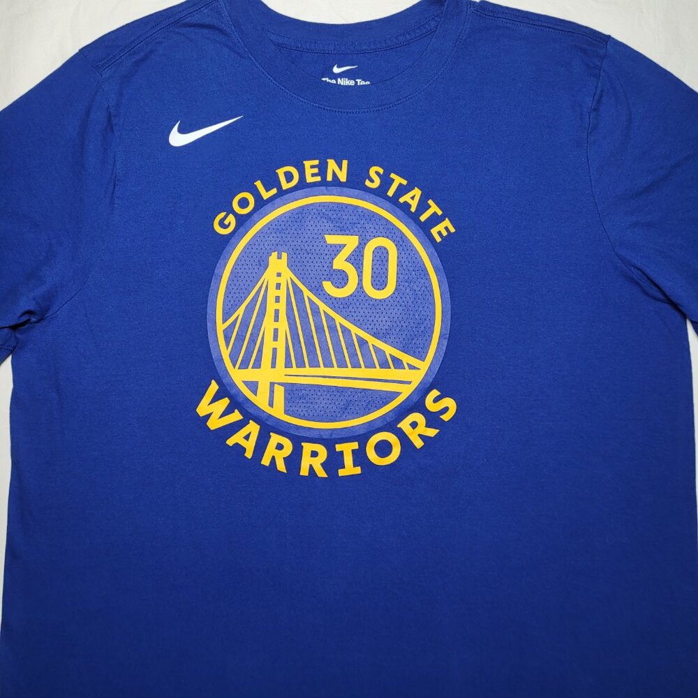 Nike Golden State Warriors T-Shirt Crewneck Stephen Curry #30 Blue Mens L NBA - Picture 2 of 8